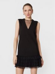 TWINSET Sukienka koktajlowa 231TP2051 Czarny Relaxed Fit. Czarne sukienki damskie Twinset, bez wzorów, z wiskozy, wizytowe, bez ramiączek. Za 619.99 zł.