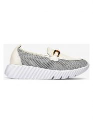 Unisa Skórzane mokasyny w kolorze biało-szarym rozmiar: 37. Białe mokasyny damskie Unisa, bez obcasa. Za 260.99 zł.