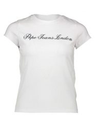 Pepe Jeans Koszulka w kolorze białym rozmiar: XS. Białe koszulki damskie Pepe Jeans, xs, bez wzorów, z jeansu, bez kołnierzyka, bez ramiączek. Za 65.69 zł.