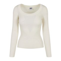 Sweter damski Urban Classics wide neckline. Białe swetry klasyczne damskie Urban Classics, na zimę, bez kołnierzyka. Za 175.50 zł.