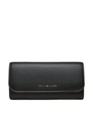 Tommy Hilfiger Portfel Th Flag Lrg Flap AW0AW17734 Czarny. Czarne portfele damskie Tommy Hilfiger, bez wzorów, ze skóry. Za 209.99 zł.