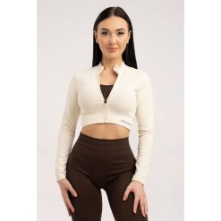 Bluza fitness damska Gym Glamour bezszwowa rozpinana. Białe bluzy damskie GYM GLAMOUR, xs, bez wzorów, bez kaptura. Za 159.99 zł.