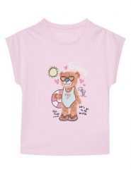 Guess T-Shirt K6GI18 K6YW4 Różowy Regular Fit. Czerwone koszulki i t-shirty dziewczęce Guess, z aplikacjami, z bawełny, bez kołnierzyka, bez ramiączek. Za 99.99 zł.