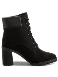 Timberland Botki Allington 6 In Lace U A1JVB/TB0A1JVB0011 Czarny. Czarne botki damskie Timberland, ze skóry, bez obcasa, na słupku, bez zapięcia. Za 679.99 zł.