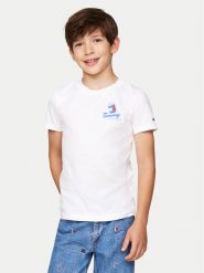 Tommy Hilfiger T-Shirt KB0KB09281 Biały Regular Fit. Białe t-shirty i koszulki chłopięce Tommy Hilfiger, bez wzorów, z bawełny, bez kołnierzyka, bez ramiączek. Za 99.99 zł.