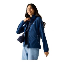 Kurtka Softshellowa Damska Bourda. Niebieskie kurtki damskie Regatta, xs, bez wzorów, z materiału, z kapturem. Za 297.99 zł.