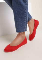 Czerwone Balerinki Rhaenertise. Czerwone balerinki damskie Renee, bez wzorów. Za 34.99 zł.