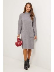 Soft Cashmere Sukienka dzianinowa w kolorze szarym rozmiar: 38/40. Szare sukienki damskie Soft Cashmere, bez wzorów, z dzianiny, klasyczne, bez ramiączek. Za 173.99 zł.