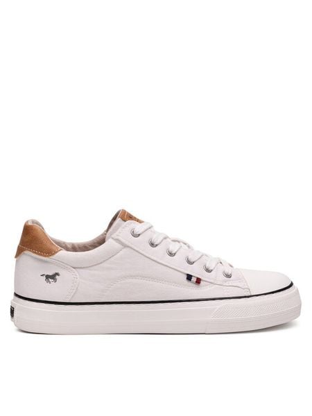 Mustang Trampki 1272-307 Biały. Białe trampki damskie Mustang, bez wzorów, z materiału, bez zapięcia. Za 259.99 zł.