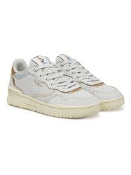 Pepe Jeans FOOTWEAR Skórzane sneakersy "Chester Distress" w kolorze złoto-białym rozmiar: 39. Białe obuwie sportowe damskie Pepe Jeans FOOTWEAR, z jeansu, bez zapięcia. Za 167.28 zł.