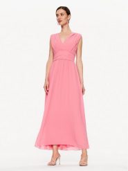 Rinascimento Sukienka wieczorowa CFC0114421003 Różowy Regular Fit. Czerwone sukienki damskie Rinascimento, bez wzorów, z syntetyku, wizytowe, bez ramiączek. Za 419.99 zł.