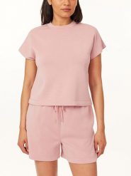 Scotch & Soda Koszulka w kolorze jasnoróżowym rozmiar: M. Różowe koszulki damskie Scotch & Soda, m, bez wzorów, bez kołnierzyka, bez ramiączek. Za 131.74 zł.