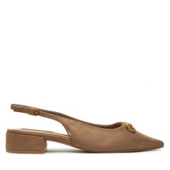 Baleriny Nine West. Brązowe balerinki damskie Nine West, bez wzorów. Za 119.99 zł.