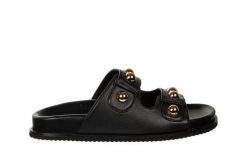 Klapki Gioseppo Wrentham Black 602214, Czarny, Skóra naturalna - 41. Czarne klapki damskie Gioseppo, bez wzorów, ze skóry, bez obcasa, bez zapięcia. W wyprzedaży za 179.10 zł.