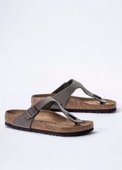Japonki unisex Birkenstock Gizeh BFBC Stone. Szare klapki damskie Birkenstock, bez wzorów, z materiału, bez obcasa, bez zapięcia. Za 349.99 zł.
