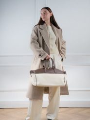 Christian Laurier Skórzana torba podróżna "Mae" w kolorze brązowo-białym - 46 x 28 x 20 cm rozmiar: onesize. Białe torby podróżne Christian Laurier, bez wzorów, z materiału. Za 347.99 zł.