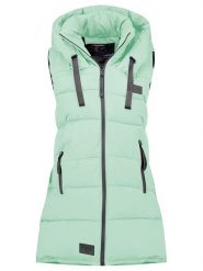 Geographical Norway Kamizelka pikowana "Dolbar" w kolorze jasnozielonym rozmiar: L. Zielone kamizelki damskie Geographical Norway, l, bez wzorów, bez kaptura. Za 240.43 zł.