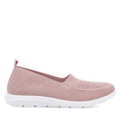 Półbuty Jenny Fairy. Czerwone półbuty damskie Jenny Fairy, bez wzorów, bez obcasa, na płaskiej podeszwie, bez zapięcia. Za 59.99 zł.