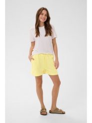 SAINT TROPEZ Szorty dresowe w kolorze żółtym rozmiar: L. Żółte szorty damskie Saint Tropez, bez wzorów, z dresówki, z podwyższonym stanem. Za 114.95 zł.