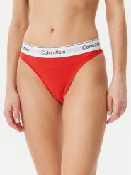Calvin Klein Underwear Figi klasyczne z wysokim stanem LV00QF8319 Czerwony. Czerwone figi Calvin Klein Underwear, bez wzorów, z bawełny. Za 59.99 zł.