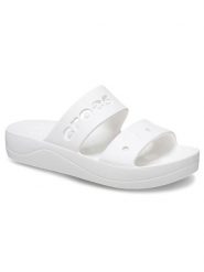 Crocs Klapki "Baya" w kolorze białym rozmiar: 36/37. Białe klapki damskie Crocs, bez wzorów, z otwartym noskiem, bez obcasa, na platformie, bez zapięcia. Za 101.47 zł.