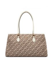 Tommy Hilfiger Torebka Th Grace Satchel Jacquard AW0AW18754 Brązowy. Brązowe torebki klasyczne damskie Tommy Hilfiger, z materiału, bez dodatków. Za 749.99 zł.