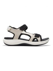 Clarks Sandały "Mira Bay" w kolorze czarno-kremowym rozmiar: 38. Brązowe sandały damskie Clarks, bez wzorów, z otwartym noskiem, bez obcasa, bez zapięcia. Za 117.99 zł.