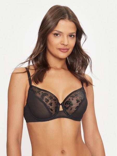 Chantelle Biustonosz z fiszbiną Philter C22CMU Czarny. Czarne biustonosze Chantelle, bez wzorów, z syntetyku. Za 189.99 zł.