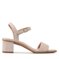 Sandały Geox. Czerwone sandały damskie Geox, bez wzorów, bez obcasa, na słupku, bez zapięcia. Za 339.99 zł.