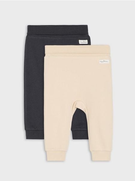 Bawełniane spodnie soft touch 2 pack - beżowy. Brązowe spodnie sportowe damskie Sinsay, m, bez wzorów, z bawełny. Za 19.99 zł.