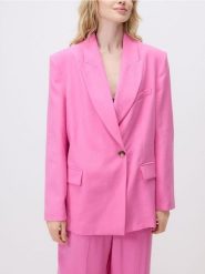 Marynarka oversize z modalem - różowy. Czerwone marynarki i żakiety damskie Reserved, l, bez wzorów, z tkaniny. Za 259.99 zł.