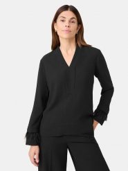 Gerry Weber Bluzka w kolorze czarnym rozmiar: 40. Czarne bluzki damskie Gerry Weber, bez wzorów, bez kołnierzyka, bez ramiączek. Za 158.10 zł.