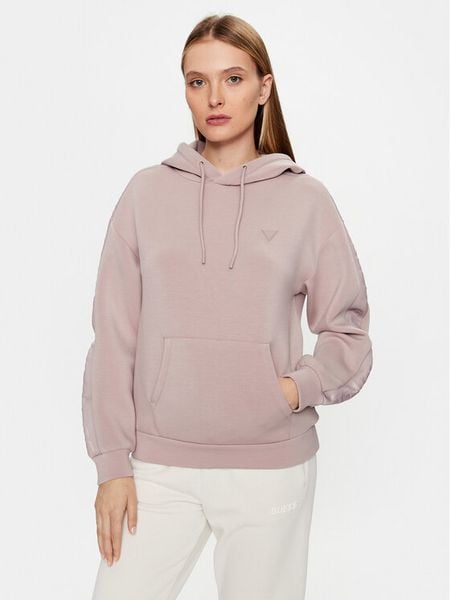 Guess Bluza V2YQ18 K7UW2 Beżowy Regular Fit. Brązowe bluzy damskie Guess, xs, z aplikacjami, z wiskozy, bez kaptura. Za 219.99 zł.