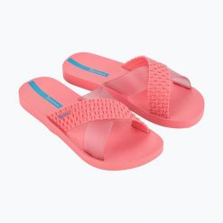 Klapki damskie Ipanema Sense Slide. Czerwone klapki damskie Ipanema, bez wzorów, bez obcasa, bez zapięcia. Za 69.99 zł.