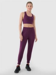 4F Spodnie treningowe szybkoschnące damskie - fioletowe XL. Fioletowe spodnie dresowe damskie 4F, s, bez wzorów, z dzianiny, na fitness i siłownię. W wyprzedaży za 149.99 zł.