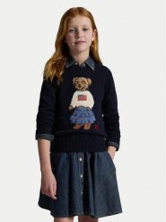 Polo Ralph Lauren Sweter 313702268001 Granatowy Regular Fit. Niebieskie swetry dziewczęce Polo Ralph Lauren, bez wzorów, z bawełny, bez kołnierzyka, bez ramiączek. Za 1,199.00 zł.