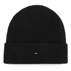 Czapka Tommy Hilfiger. Czarne czapki damskie Tommy Hilfiger, na zimę, bez wzorów. Za 189.99 zł.