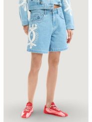 Desigual Szorty jeansowe Wakand 26SWDD45 Niebieski Relaxed Fit. Niebieskie szorty damskie Desigual, bez wzorów, z bawełny. Za 489.99 zł.