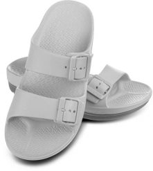 Klapki basenowe damskie Aqua Speed Alicante. Szare klapki damskie Aqua-Speed, bez wzorów, z materiału, bez obcasa, bez zapięcia. Za 84.99 zł.