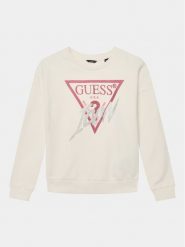 Guess Bluza J3BQ06 KAV34 Écru Regular Fit. Bluzy dziewczęce Guess, z aplikacjami, z bawełny, bez ramiączek, bez kaptura. Za 399.99 zł.