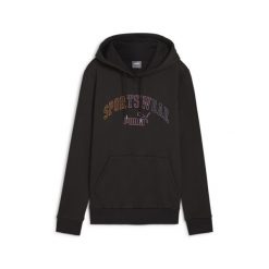Damska bluza z kapturem ESS+ LOGO LAB PUMA Black. Czarne bluzy damskie Puma, xs, bez wzorów, z kapturem. Za 193.00 zł.