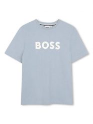 BOSS T-Shirt J52711 Błękitny Regular Fit. Niebieskie t-shirty i koszulki chłopięce Boss, bez wzorów, z bawełny, bez kołnierzyka, bez ramiączek. Za 189.99 zł.