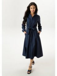 Aniston Sukienka w kolorze granatowym rozmiar: 48. Niebieskie sukienki damskie Aniston, bez wzorów, z bawełny, bez ramiączek. Za 104.99 zł.