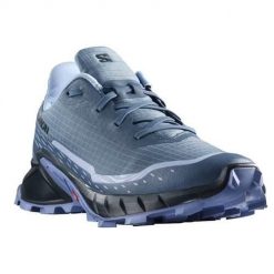 Buty do biegania damskie Salomon Alphacross 5. Niebieskie obuwie sportowe damskie Salomon, z materiału, bez zapięcia, do biegania. Za 489.99 zł.