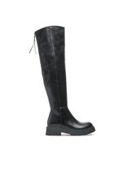 Jenny Fairy Kozaki WS5851-16 Czarny. Czarne kozaki damskie Jenny Fairy, ze skóry, bez obcasa, na płaskiej podeszwie, bez zapięcia. Za 249.99 zł.