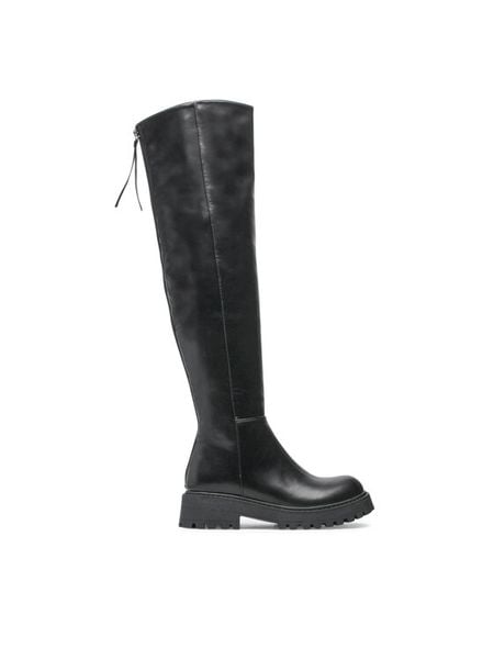 Jenny Fairy Kozaki WS5851-16 Czarny. Czarne kozaki damskie Jenny Fairy, ze skóry, bez obcasa, na płaskiej podeszwie, bez zapięcia. Za 249.99 zł.