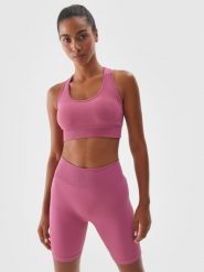 4F Biustonosz treningowy z niskim wsparciem - rózowy M/L. Czerwone biustonosze sportowe damskie 4F, bez wzorów, z dzianiny. W wyprzedaży za 59.99 zł.