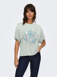 ONLY Koszulka w kolorze miętowym rozmiar: XL. Zielone bluzki damskie Only, xl, bez wzorów, bez kołnierzyka, bez ramiączek. Za 82.99 zł.