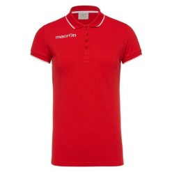 Damska koszulka polo Macron Desi. Czerwone bluzki damskie Macron, bez wzorów, bez kołnierzyka, bez ramiączek. Za 193.50 zł.