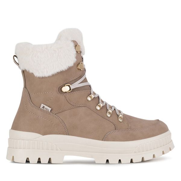 Trzewiki Rieker Revolution Lifestyle. Brązowe botki damskie Rieker Revolution Lifestyle, bez obcasa, na płaskiej podeszwie, bez zapięcia. Za 455.00 zł.